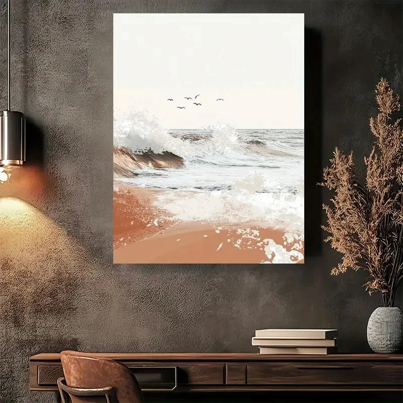 Beautiful Modern Vintage Design Abstract Painting 40x60cm Metal Print Ready to Hang - Bella Home Decor