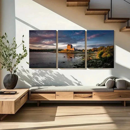 3pcs Forest Lake House Natural Landscape Wall Art Set Canvas Framed 50x70cm - High Quality Print 100% Australian Made Wall Canvas Ready to Hang - Bella Home Decor