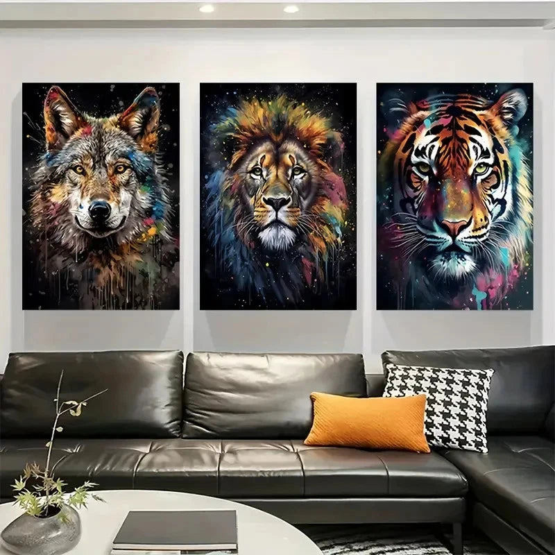 3pcs Wildlife Canvas wall Art Set Canvas Framed 40x60cm - High Quality Print 100% Australian Made Wall Canvas Ready to Hang - Bella Home Decor