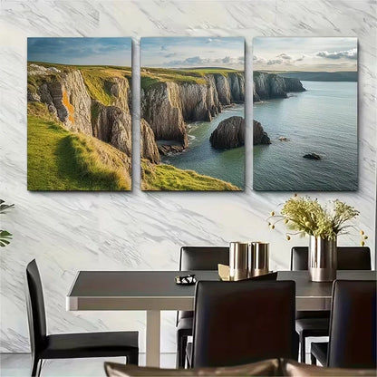 3pcs , Pembrokeshire Wales Travel Prints Metal Print Ready to Hang Art - Bella Home Decor