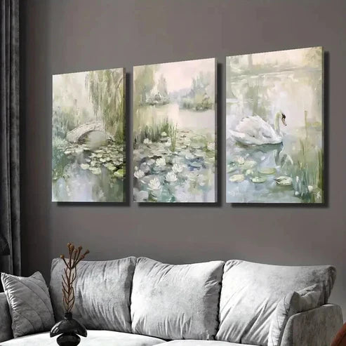 3pcs Bohemian Abstract Line Minimalist Wall Art Set Canvas Unframed - High Quality Print 100% Australian Made Wall Canvas - Bella Home Decor