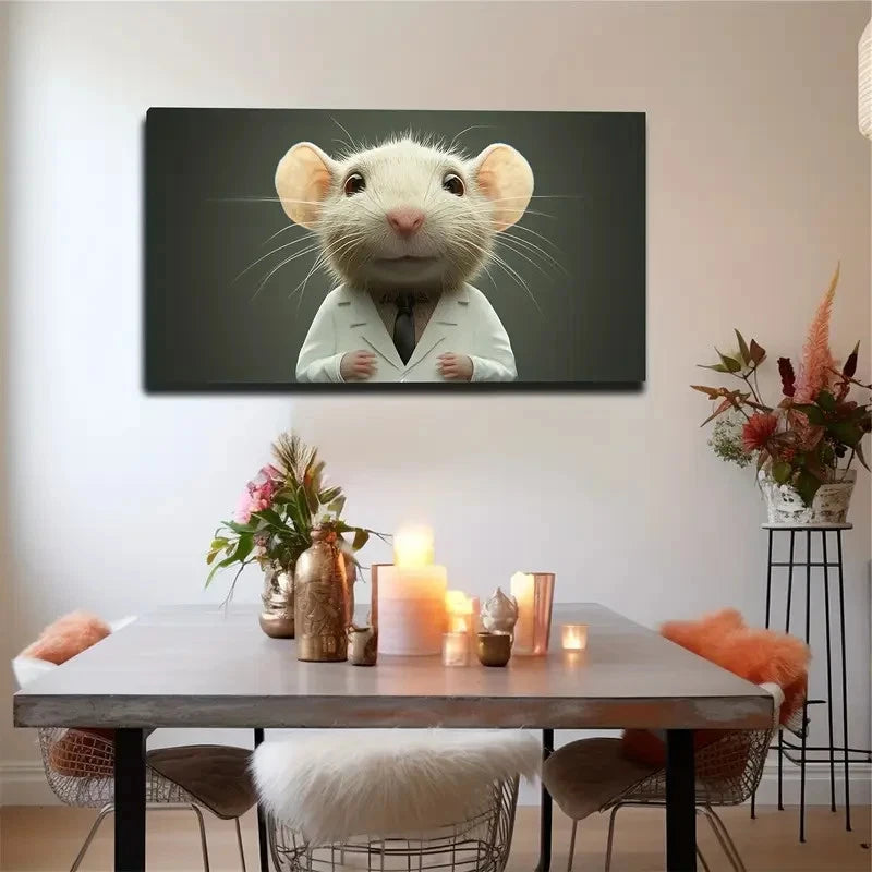 Funny Little Mouse Wall Art Canvas Office Home Room Framed 120x60cm