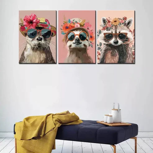 3pcs Colorful Flowers Wall Art Canvas Unframed - High Quality Print 100% Australian Made Wall Canvas - Bella Home Decor
