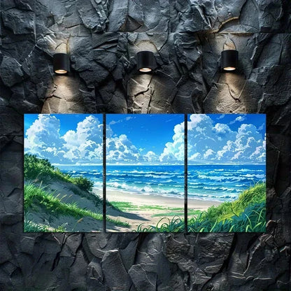 3pcs Beautiful Beach Scene Metal Print Ready to Hang Art - Bella Home Decor