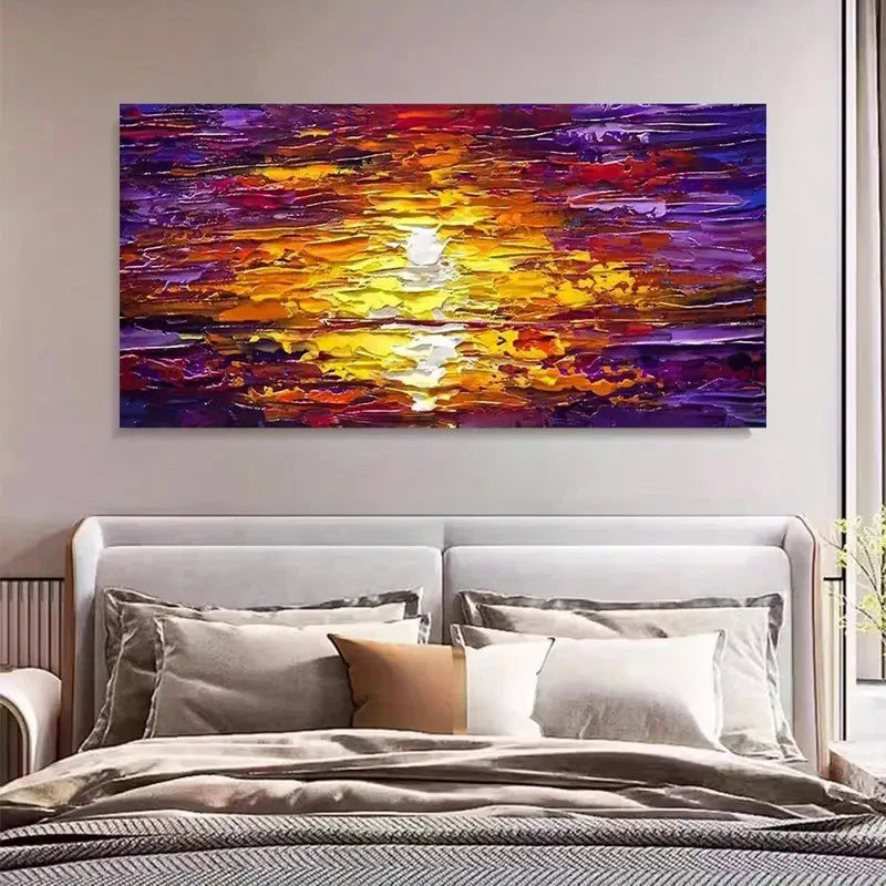 Colorful Geometric Landscape Wall Art Canvas Office Home Room Framed 120x60cm