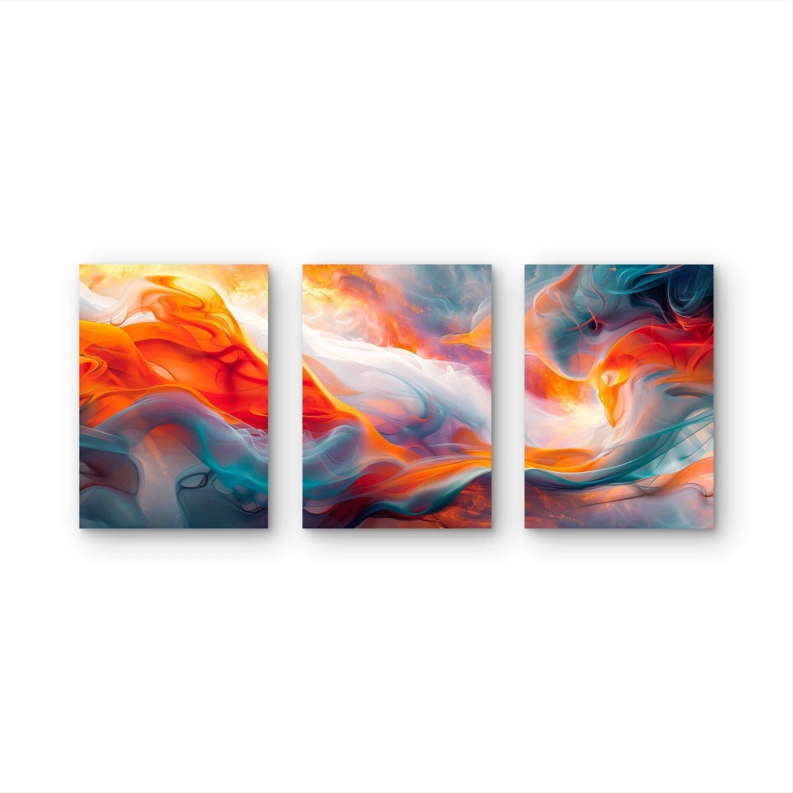 3pcs Abstract With Ethereal Light Metal Print Ready to Hang Art