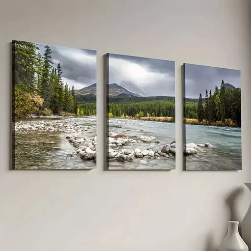 3pcs Modern Natural Forest Mountain Landscape Canvas Unframed - High Quality Print 100% Australian Made Wall Canvas
