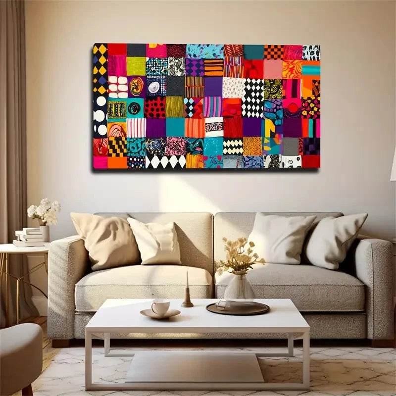 Vibrant Bohemian Style Large Wall Art Canvas Office Home Room Framed 120x60cm