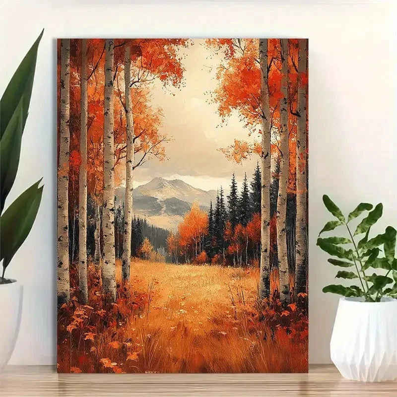 Beautiful Serene Nature Scene Landscape Painting 40x60cm Metal Print Ready to Hang