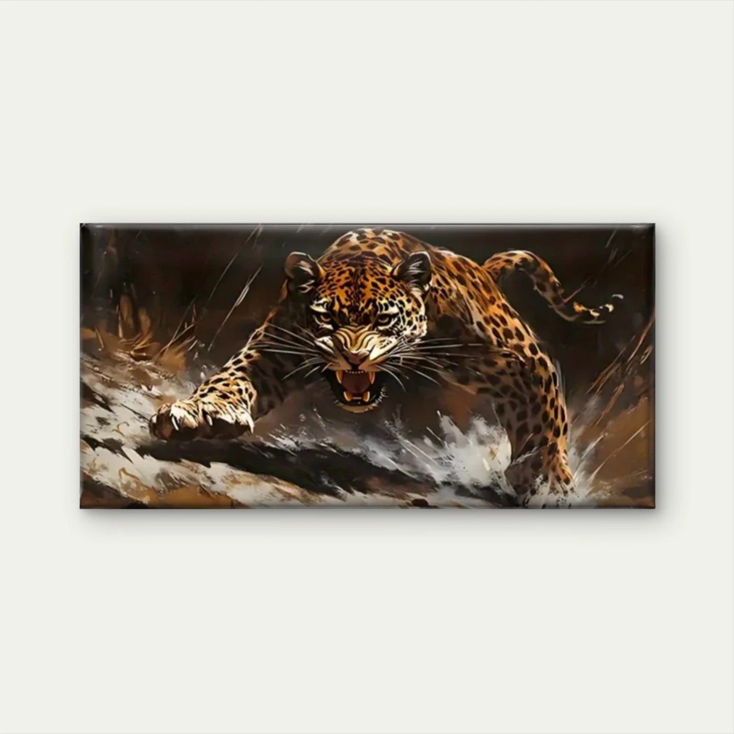 Modern Jaguar In Jungle Perfect Wall Art Canvas Office Home Room Framed 120x60cm