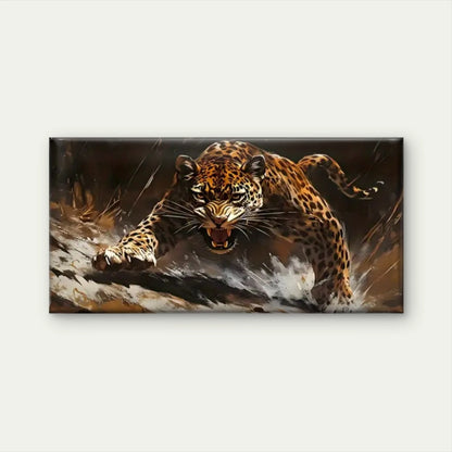 Modern Jaguar In Jungle Perfect Wall Art Canvas Office Home Room Framed 120x60cm