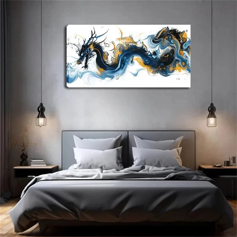 Golden Swirling Colors Vibrant Wall Art Canvas Office Home Room Framed 120x60cm - Bella Home Decor