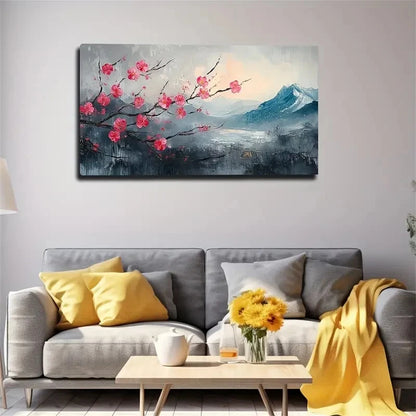 Modern Abstract Mountain Wall Art Canvas Office Home Room Framed 120x60cm