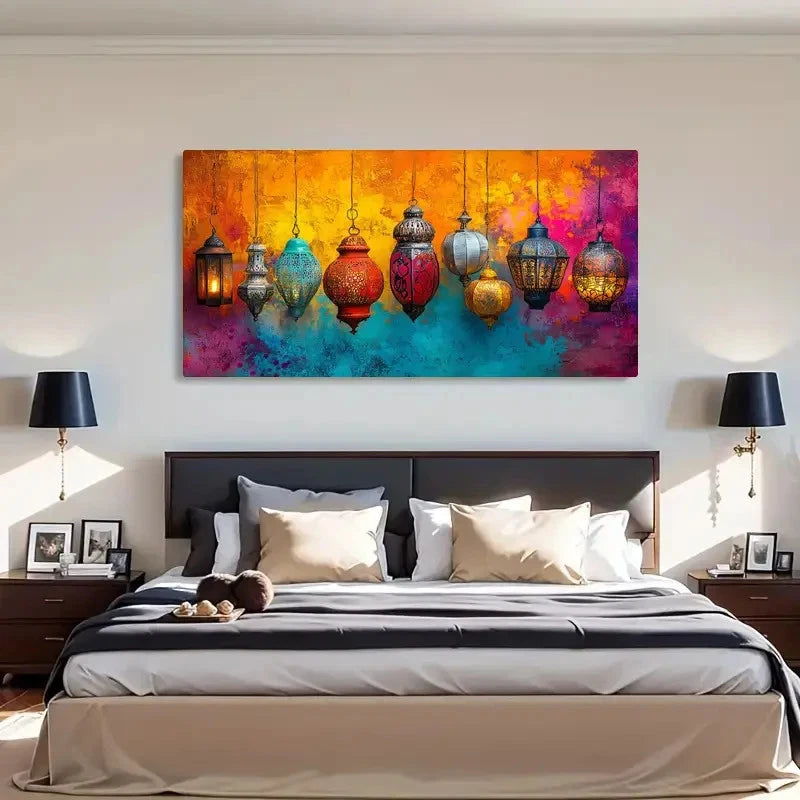 Cultural Colorful Lights Deco Wall Art Canvas Office Home Room Framed 120x60cm