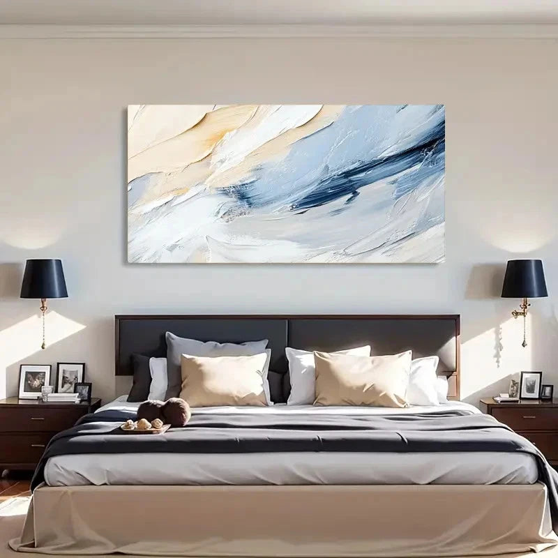 Floral Abstract Modern Deco Wall Art Canvas Office Home Room Framed 120x60cm - Bella Home Decor
