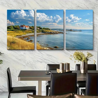 3pcs Rhode Island Coastal Vibrant Prefect Wall Art Set Canvas Framed 60x90cm - High Quality Print 100% Australian Made Wall Canvas Ready to Hang