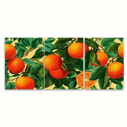 3pcs Sicily Italy Art Colorful Orange Wall Art Set Canvas Framed 40x60cm - High Quality Print 100% Australian Made Wall Canvas Ready to Hang