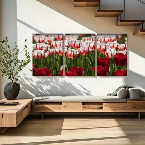 3pcs Flower Art Roses Modern Wall Art Canvas Unframed - High Quality Print 100% Australian Made Wall Canvas - Bella Home Decor