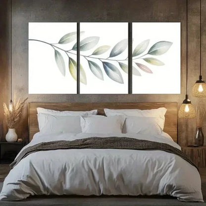 3pcs Eucalyptus Leaves Canvas Wall Art Canvas Unframed - High Quality Print 100% Australian Made Wall Canvas