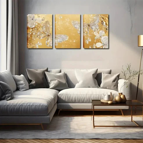 3pcs Abstract Watercolor Butterflies Perfect Wall Art Canvas Unframed - High Quality Print 100% Australian Made Wall Canvas - Bella Home Decor