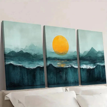 3pcs Green Pastel Canvas Art Prints  AP  Wall Art Set Canvas Framed 40x60cm - High Quality Print 100% Australian Made Wall Canvas Ready to Hang