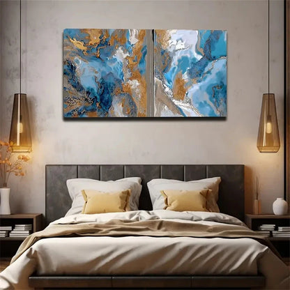 Boho-Chic Abstract Watercolor Wall Art Canvas Office Home Room Framed 120x60cm