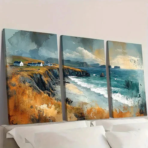 3pcs Dingle Peninsula Ireland Landscape ER  rt Wall Art Set Canvas Unframed - High Quality Print 100% Australian Made Wall Canvas - Bella Home Decor