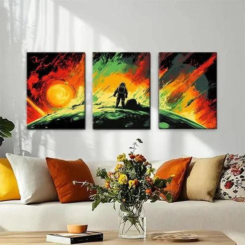 3pcs Astronaut Space Adventure Sci-Fi Perfect Wall Art Canvas Unframed – High Quality Print 100% Australian Made Wall Canvas - Bella Home Decor
