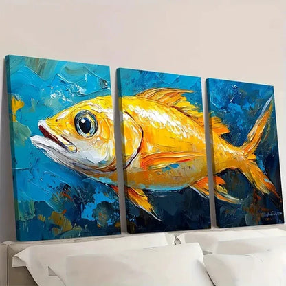 3pcs Underwater Sea Life   Wall Art Set Canvas Unframed - High Quality Print 100% Australian Made Wall Canvas - Bella Home Decor