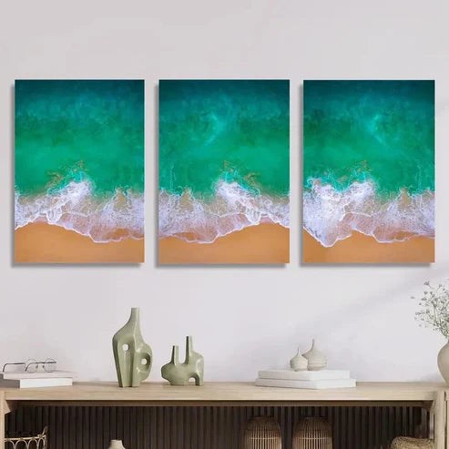 3pcs Ocean Waves Canvas printing Wall Art Set Canvas Unframed - High Quality Print 100% Australian Made Wall Canvas