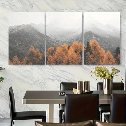 3pcs Northern Lights Landscape Metal Print Ready to Hang Art