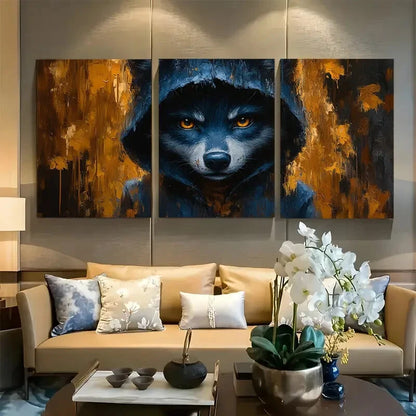 3pcs Scary Children Werewolf Costume Design Metal Print Ready to Hang Art