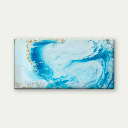 Abstract Blue Gold Watercolor Wall Art Canvas Office Home Room Framed 120x60cm