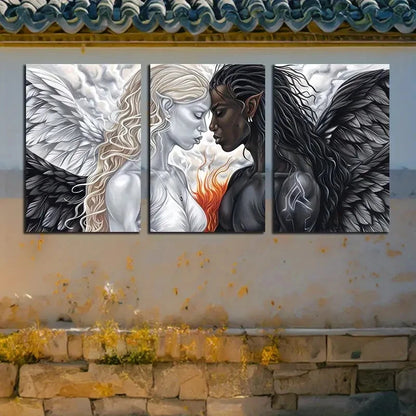 3pcs Modern Opposition Illustration Metal Print Ready to Hang Art - Bella Home Decor