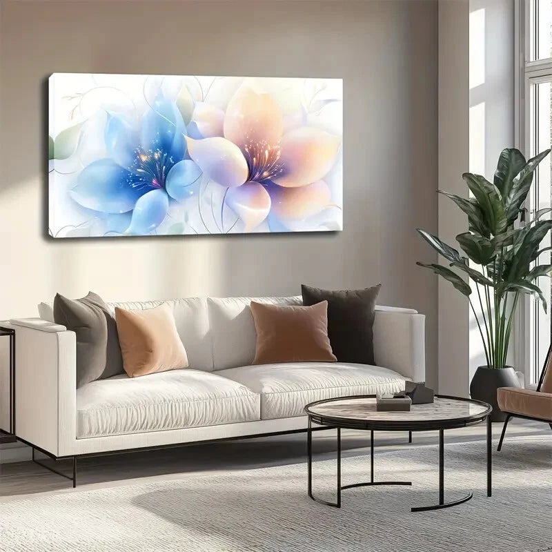 Watercolor Floral Gradient Wall Art canvas office home room framed 120x60cm - Bella Home Decor