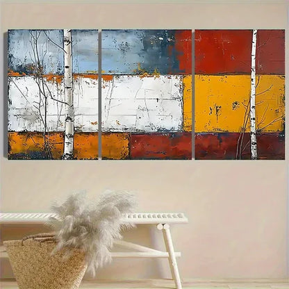 3pcs Birch Tree Abstract Wall Art Set Canvas Unframed - High Quality Print 100% Australian Made Wall Canvas - Bella Home Decor