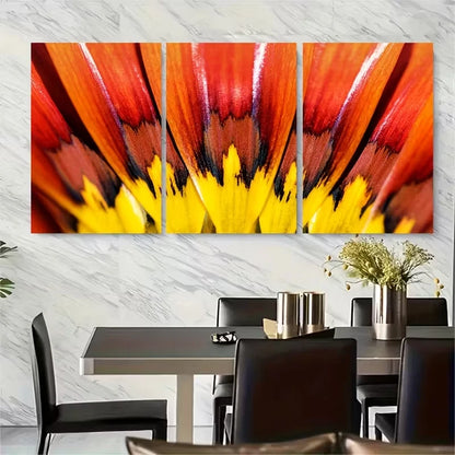 3pcs Vibrant Red & Yellow Tulip Flower Metal Print Ready to Hang Art
