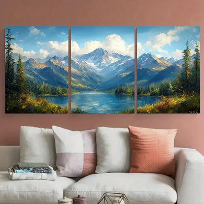 3pcs Colorado Mountains Landscape Travel-Themed Metal Print Ready to Hang Art - Bella Home Decor