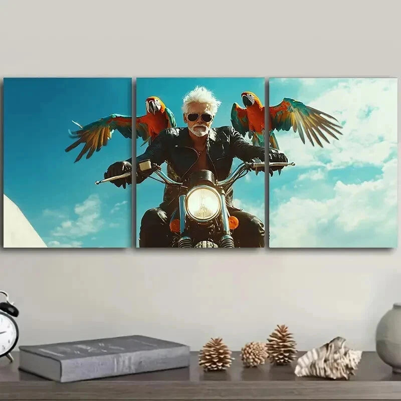 3pcs Free old for Man (6) Wall Art Set Canvas Framed 50x70cm - High Quality Print 100% Australian Made Wall Canvas Ready to Hang