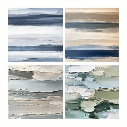 4pcs Seasonal Spring/Winter Theme Wall Art Canvas Framed