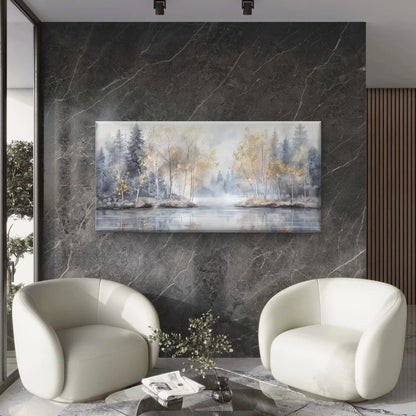 Abstract Forest River Wall Art Canvas Office Home Room Framed 120x60cm