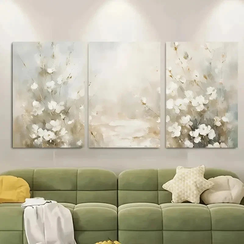 3pcs Forest Pathway with Blooming Flowers Metal Print Ready to Hang Art - Bella Home Decor