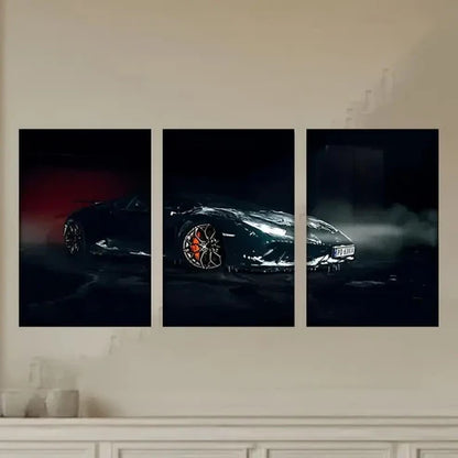 3pcs Lamb'S New Supercar Is a Supercar Wall Art Set Canvas Unframed - High Quality Print 100% Australian Made Wall Canvas - Bella Home Decor