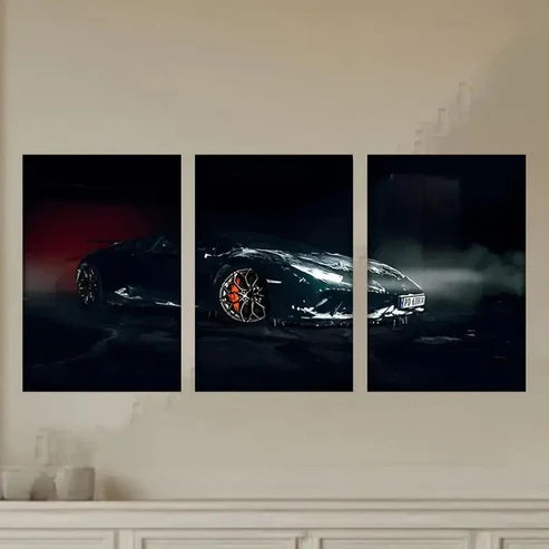 3pcs Lamb'S New Supercar Is a Supercar Wall Art Set Canvas Unframed - High Quality Print 100% Australian Made Wall Canvas - Bella Home Decor