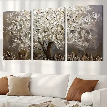 3pcs Leaf Abstract Tree Oil Painting Canvas Framed 60x90cm - High Quality Print 100% Australian Made Wall Canvas Ready to Hang - Bella Home Decor