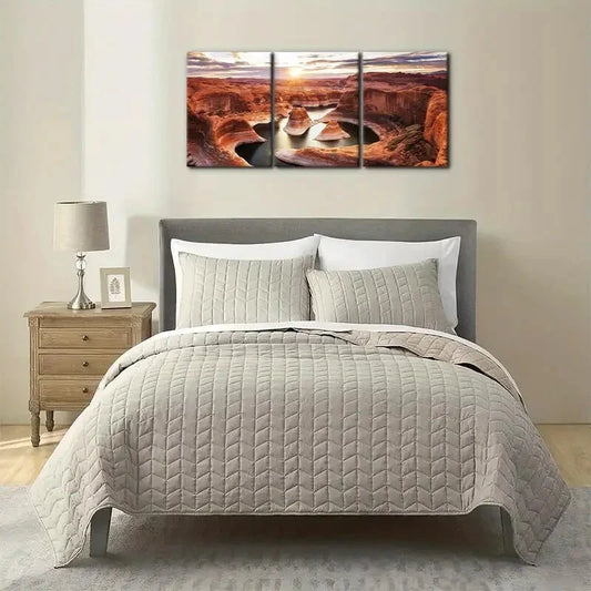 3pcs Arizona Landscape Oil Painting Metal Print Ready to Hang Art