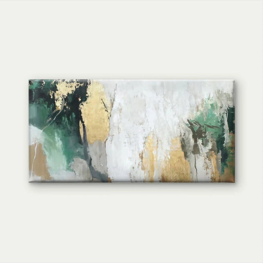 Abstract Green Golden Texture Wall Art Canvas Office Home Room Framed 120x60cm