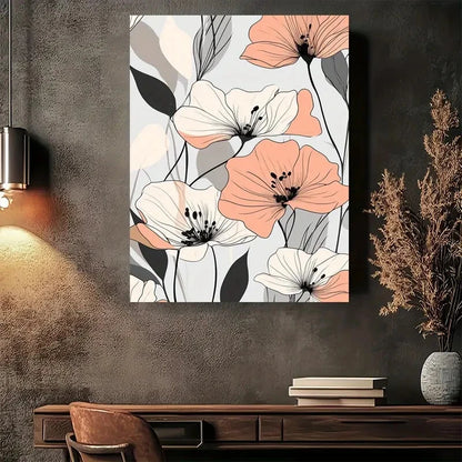 Beautiful Elegant Vintage Design in WhitePink 40x60cm Metal Print Ready to Hang - Bella Home Decor