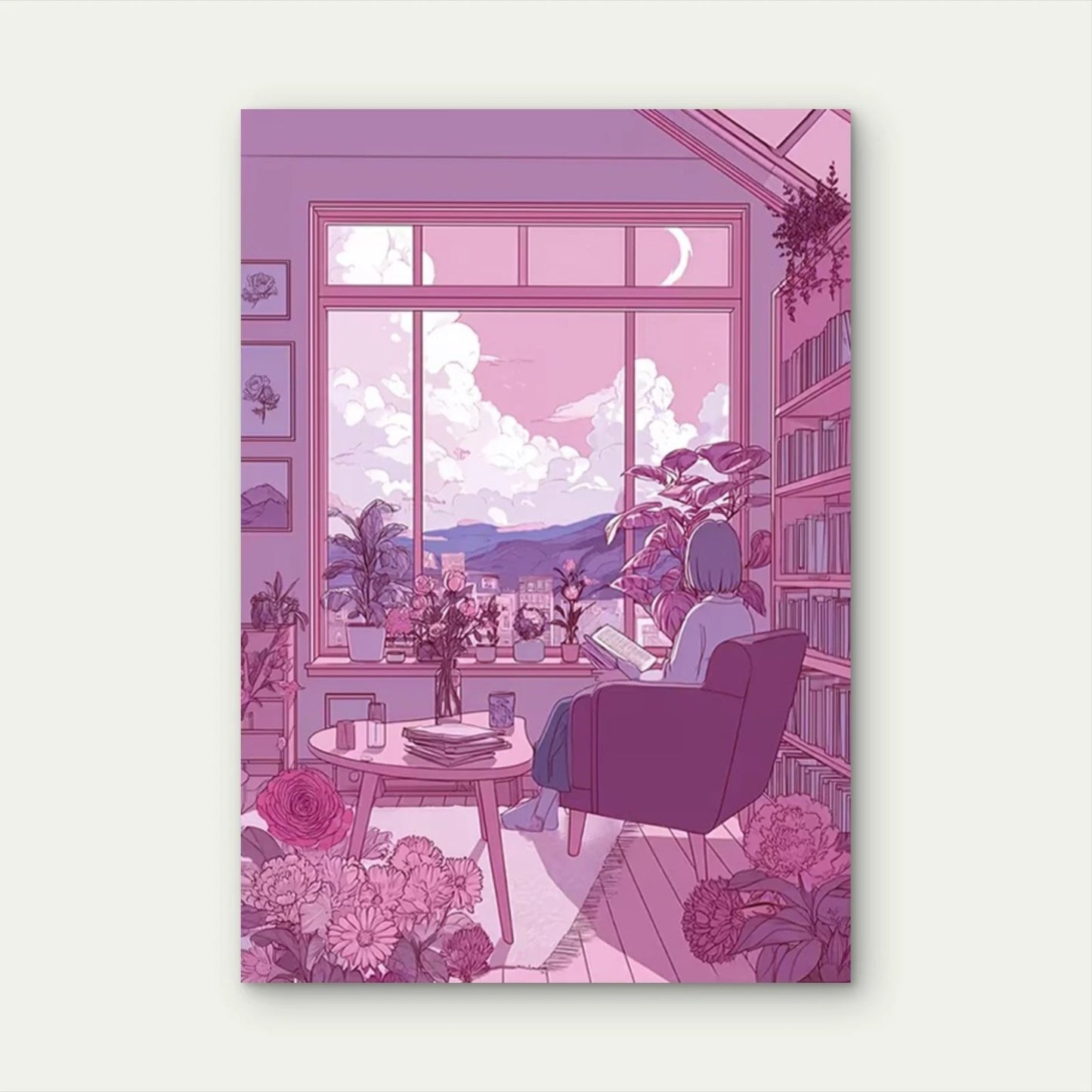 Typography Pastel Apartment 60x90cm Metal Print Ready to Hang