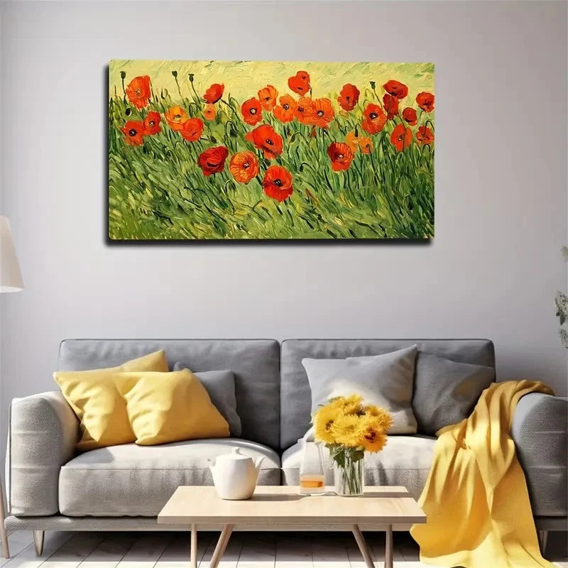 Cherry Blossom Red Popular Wall Art Canvas Office Home Room Framed 120x60cm